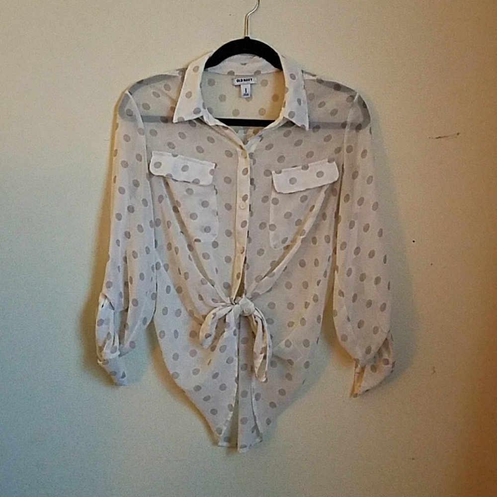 Sheer Polka Dot Blouse